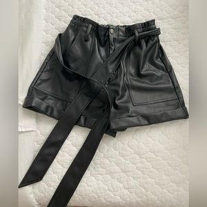 Black Leather Shorts